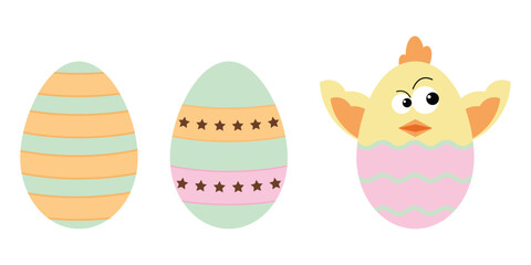 Cute Easter Eggs With Pastel Colors