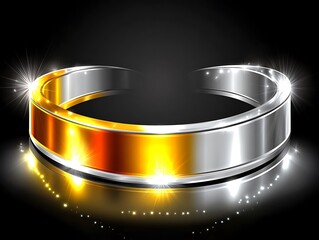 Gold silver ring, dark background