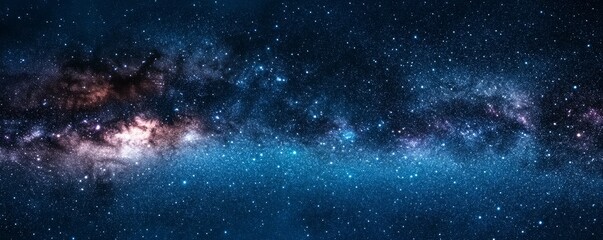 Naklejka premium Starry night sky with celestial dappled glowing light effects.