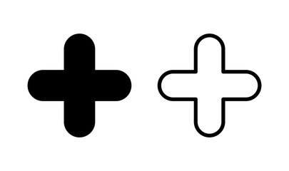 Plus icon logo design. Add plus sign and symbol