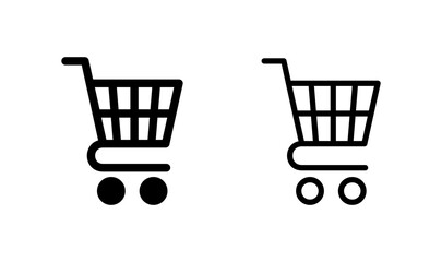 Shopping icon logo design. Shopping cart sign and symbol. Trolley icon