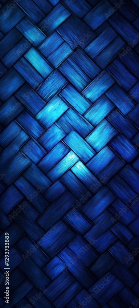 Poster intertwined blue synthetic fibers creating textured background