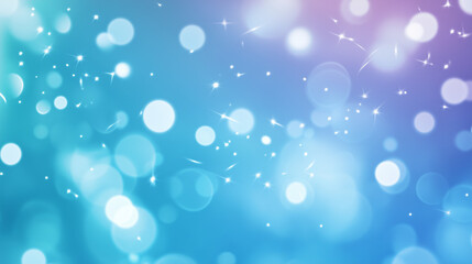 Blue and White Sparkling Bokeh Light Background