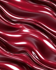 Obraz premium Seamless High-Gloss Abstract Red Metallic Surface with Curved Wave Reflections.