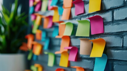 A planning board with task lists and reminders, color-coded sticky notes on a whiteboard, highly organized workspace