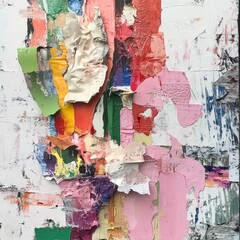 Fototapeta premium Abstract layered paint texture art, studio, close-up, colorful background, website design