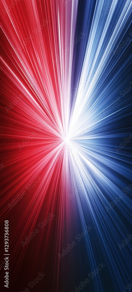 Poster red and blue rays of light creating a vibrant abstract background