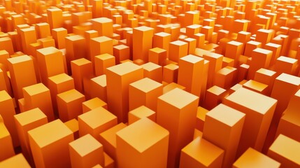 Abstract orange blocks city landscape
