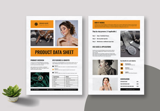 Product Data Sheet Template Layout