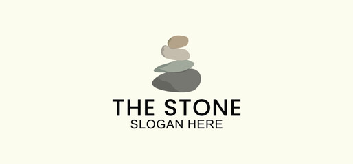 natural stone vector logo, smooth stone logo template designed for spa, fitness, beauty salon and meditation symbol design with modern minimalist, elegant and clean style