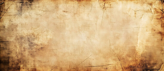 Vintage and aged paper showcasing a weathered surface with stains and scratches, suitable for a background with copy space image.
