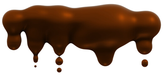 Dripping Chocolate Melted Over Liquid Surface