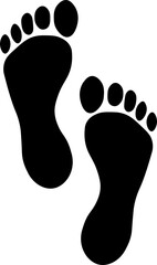 Silhouette style adult footprints illustration