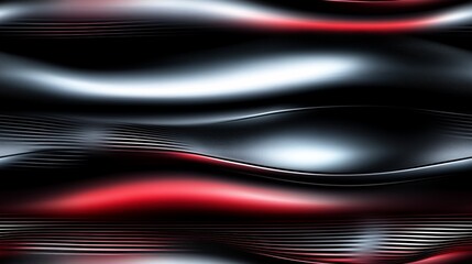 Seamless Sci-Fi Inspired Metallic Background with Titanium Waves and Iridescent Reflections in Blue and Silver.