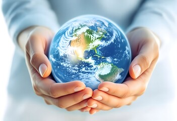 "Holding the Earth in our hands—a reminder to protect our planet every day. Let's nurture nature and preserve our home for future generations. #EarthDay"