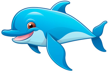 Naklejka premium Illustration of a dolphin on an isolated background, cetacean mammal animals odontocetes. Image created with AI