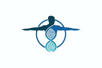 Human body dna genetic logo design vector illustration