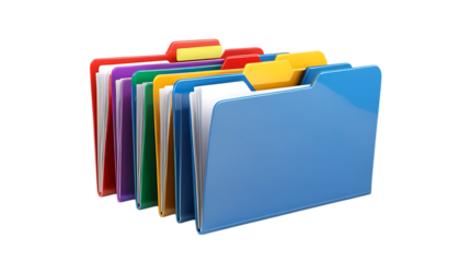 colorful folders isolated
