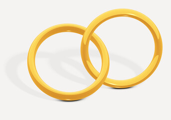 Two Yellow Rings on Light Background Display