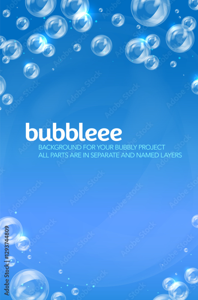 Poster elegant background with colorful bubbles design