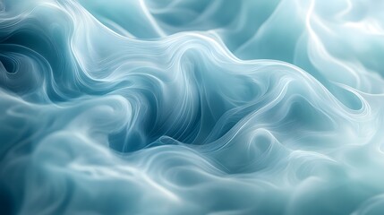 Obraz premium A Serene Abstract Background Encompassing Swirling Fluid Shapes and a Calming Turquoise Gradient