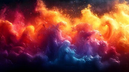 Fototapeta premium A Stunning Visualization of Exploding Chromatic Liquids Erupting in a Spectacular Display of Abstract Fluid Art