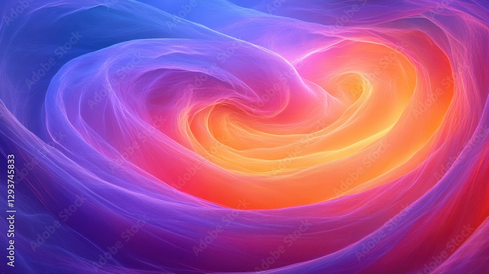 Poster a vibrant close-up showcasing a swirling arrangement of colorful fabric, emphasizing texture and ric