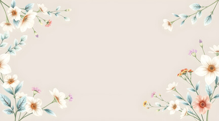 Botanical Wedding Invitation Border with Elegant Florals