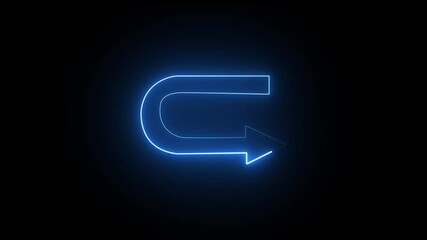 neon arrow, neon arrow icon animation on black background. 4k animation. - Powered by Adobe