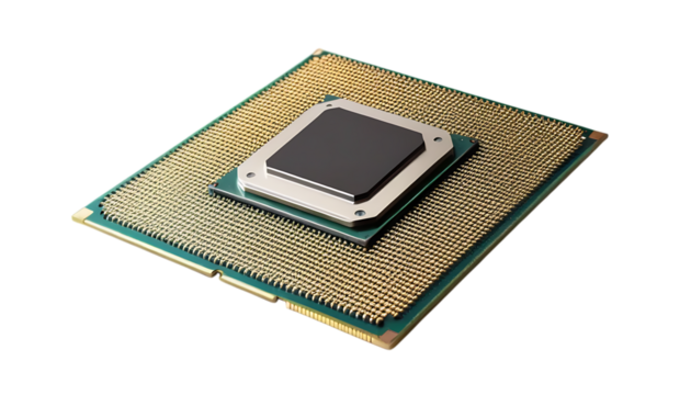 computer chip on white background