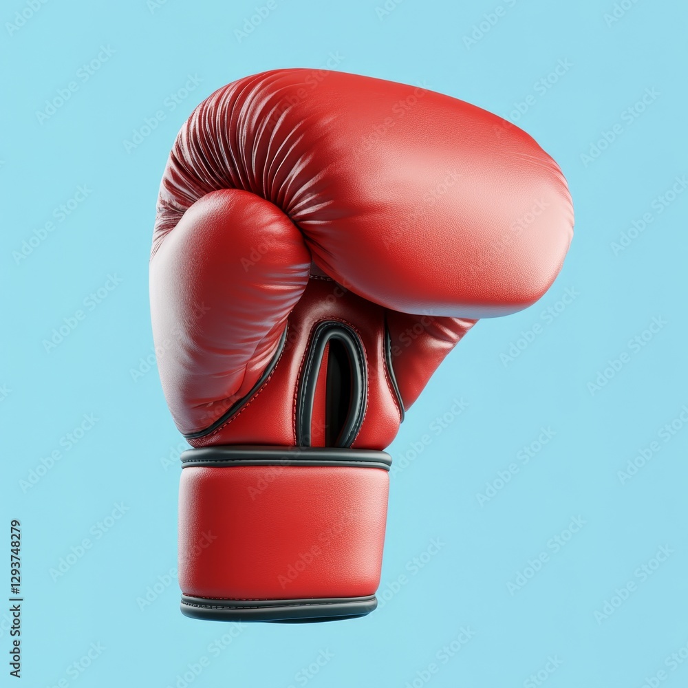 Poster close-up 3d boxing glove floating with clean background