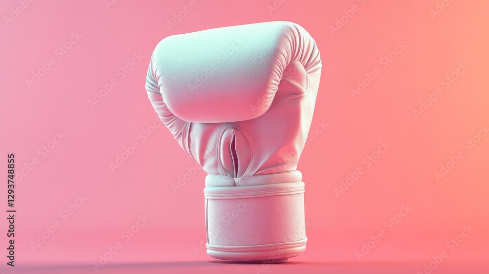 Poster 3d boxing hand wrap icon with clean lines isolated on gradient background