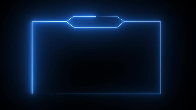 glowing neon text frame animation box frame neon frame overlay animation video 4k.