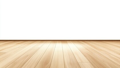 Empty Room Light Wood Floor and White Wall Perspective, Interior Design, Mockup Interior Design, Mockup