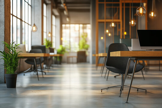 A Modern Office with Flexible Desk Arrangements, Allowing Employees to Choose Their Workstations Each Day for a Dynamic Work Environment