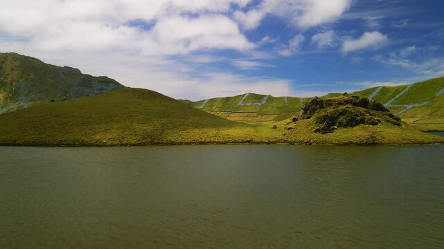 inside of a vulcano, Azores islands. Corvo