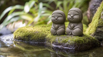 Obraz premium The smile of Zen stone carving