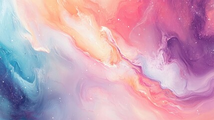 Fototapeta premium Abstract Paint Swirls, Pastel Colors, Fluid Art, Background