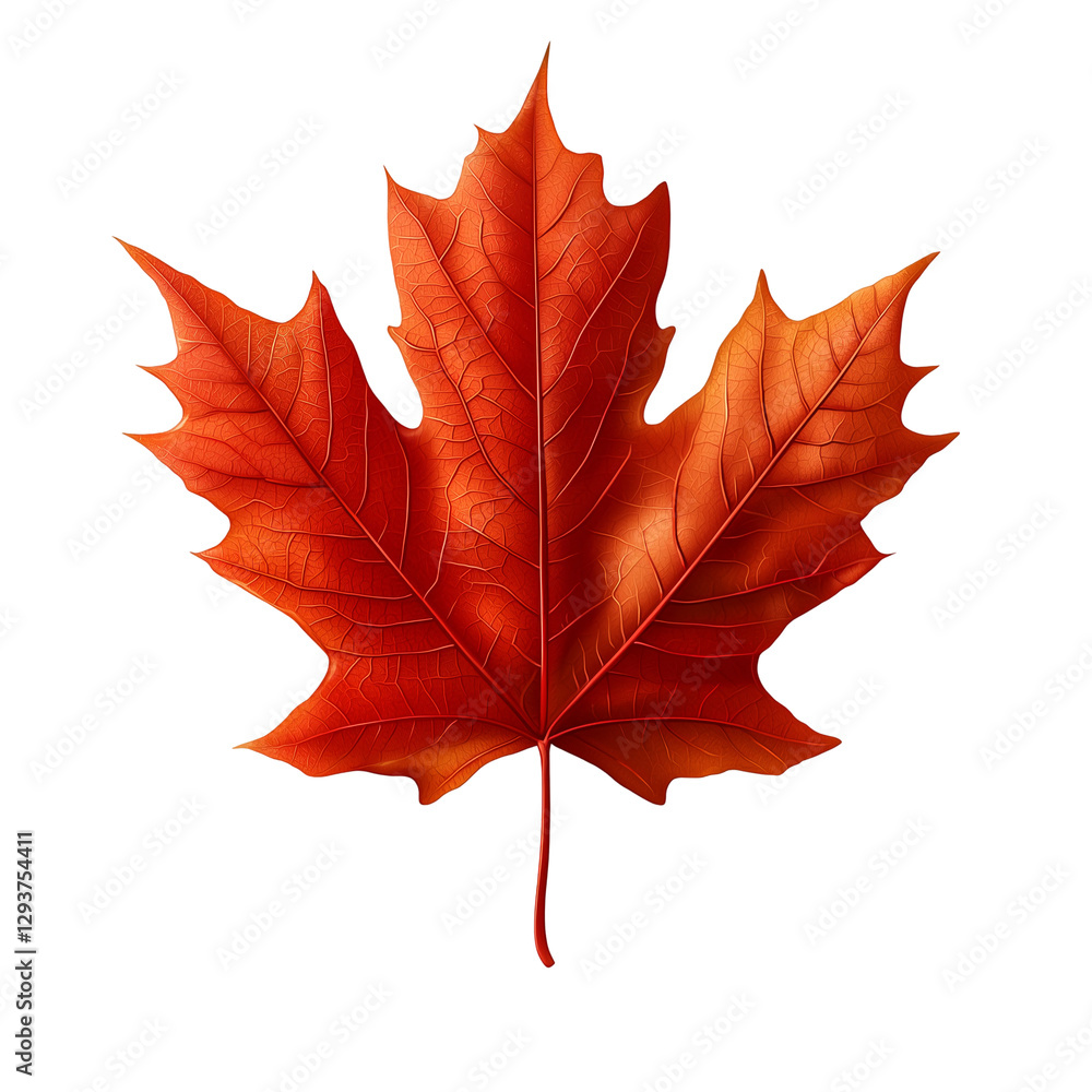 Poster vibrant red maple leaf autumn design element art fall tree isolated on transparent background