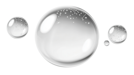 Transparent Bubbles Liquid Droplets Design oil gray pure isolated on transparent background