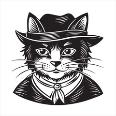 cat silhouette vector style