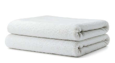 A folded fluffy towel with soft textures against a white backdrop