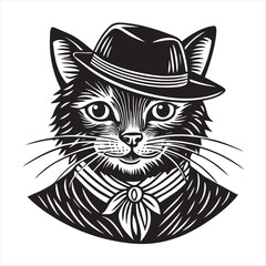 cat silhouette vector style