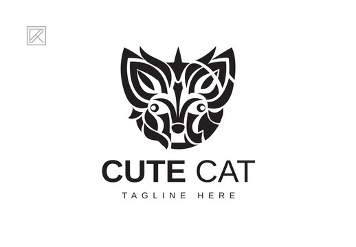 Cute Cat Logo Design