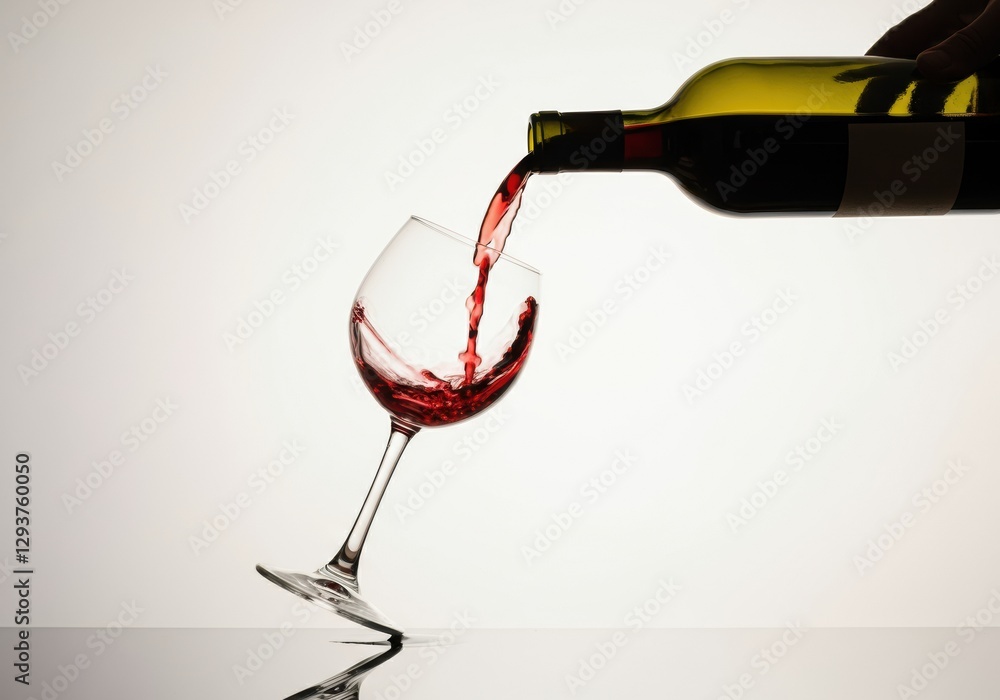 Aufkleber pouring red wine into a glass, creating a captivating visual display