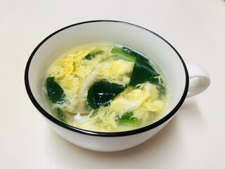 小松菜としめじのかきたまスープ　中華　和食
料理
