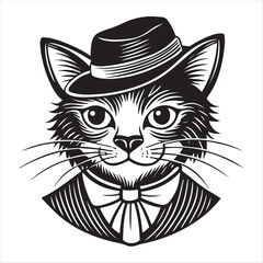 cat silhouette vector style