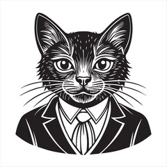 cat silhouette vector style