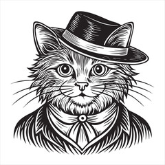 cat silhouette vector style