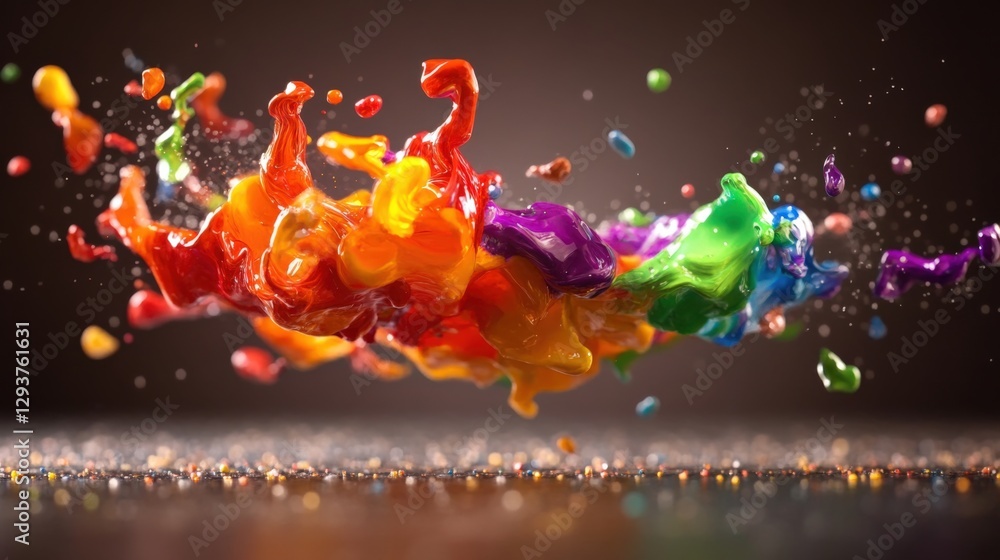 Poster vibrant splash of colorful paint studio abstract art creative environment close-up expression of ima